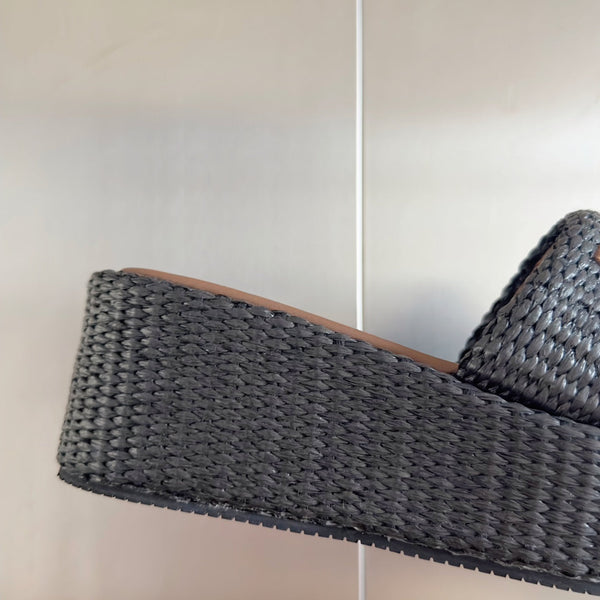 Ciabatte flatform FF Sunshine 65 in fibra di pelle marrone cotone cioccolato