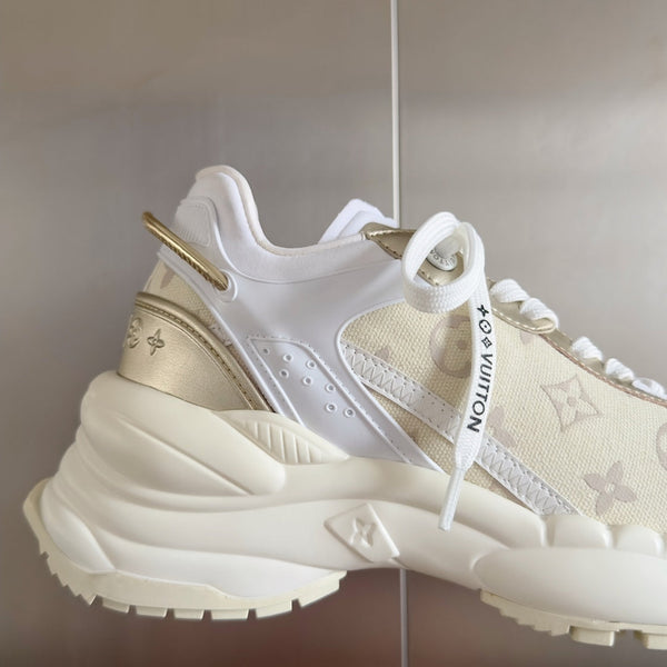 LV Run 55 Sneaker 55mm Light Beige Mix White Monogram Jacquard Fabric