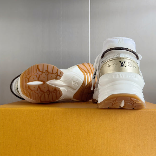 LV Run 55 Sneaker 55mm White Mix Gold Polyester Mesh Fabric