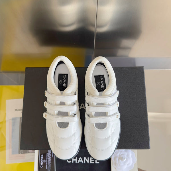 SNEAKER CC MARY JANE IN PELLE DI AGNELLO BIANCA