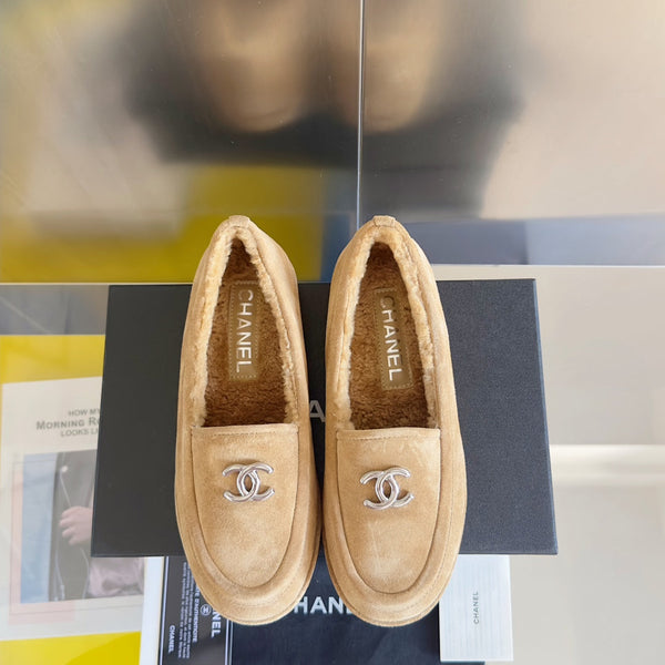 CC Moccasins 15mm Beige Suede