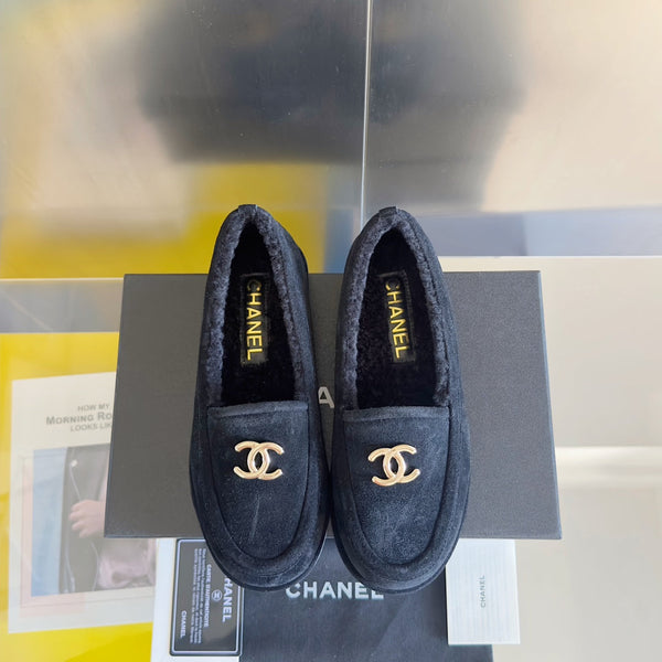 CC Moccasins 15mm Black Suede