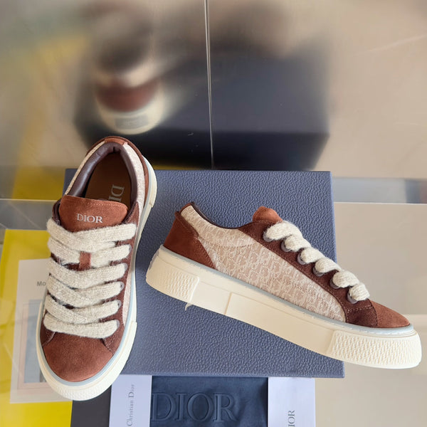 CD B33 Sneaker 40mm Dark Brown Mix Light Brown Monogram Suede