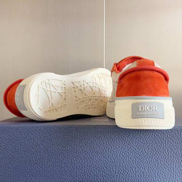 CD B33 Sneaker 40mm Arancione Mix Marrone Chiaro Monogram Suede