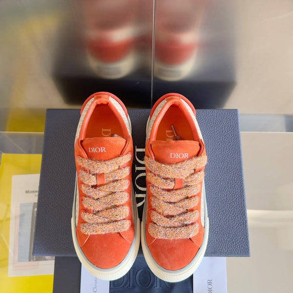 CD B33 Sneaker 40mm Arancione Mix Marrone Chiaro Monogram Suede