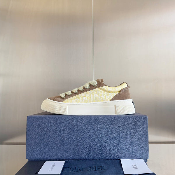 CD B33 Sneaker 40mm Marrone Giallo Monogramma Scamosciato