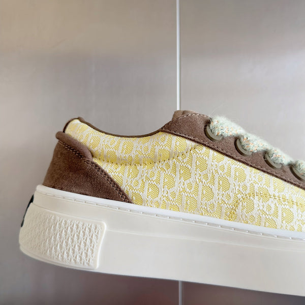 CD B33 Sneaker 40mm Marrone Giallo Monogramma Scamosciato