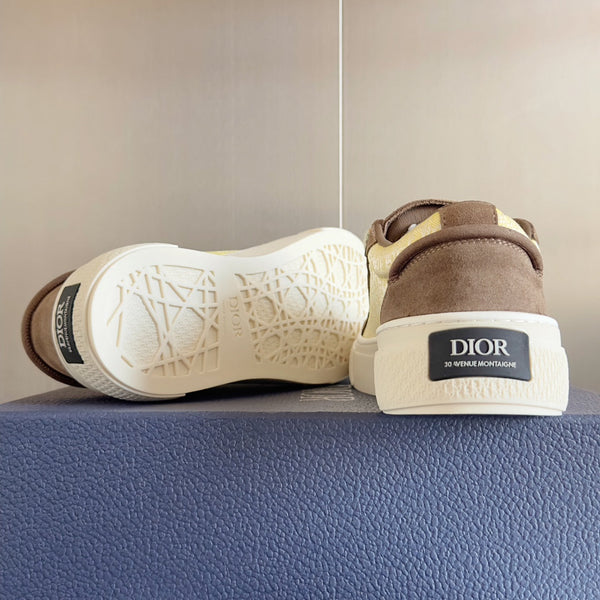 CD B33 Sneaker 40mm Marrone Giallo Monogramma Scamosciato