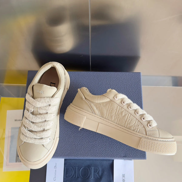 CD B33 Sneaker 40mm Beige Monogram Pelle di vacchetta