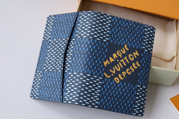 LV Pocket Wallet Blue Damier Heritage Canvas 217107