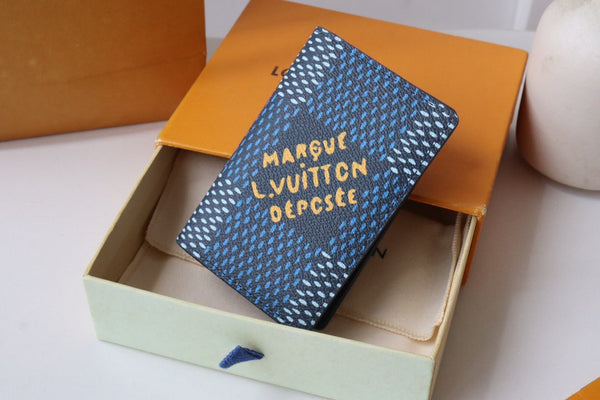 LV Pocket Wallet Blue Damier Heritage Canvas 217107