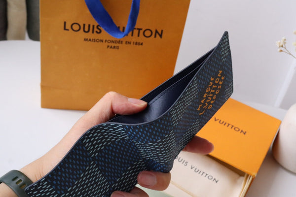 LV Multiple Wallet Blue Damier Heritage Canvas 217108