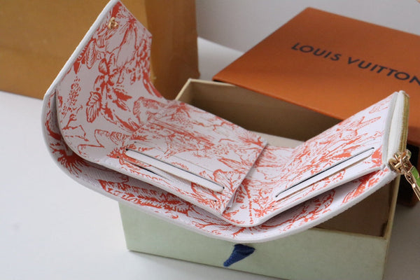 Portafoglio LV By the Pool Victorine in tela monocolore rosa con stampa a piastrelle 204713