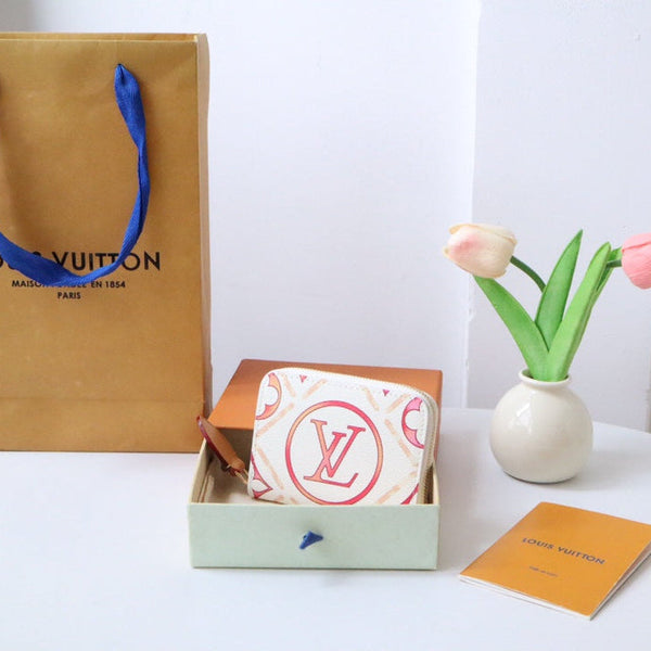 Portamonete LV By the Pool Zippy in tela con stampa a piastrelle monocolore rosa 204710