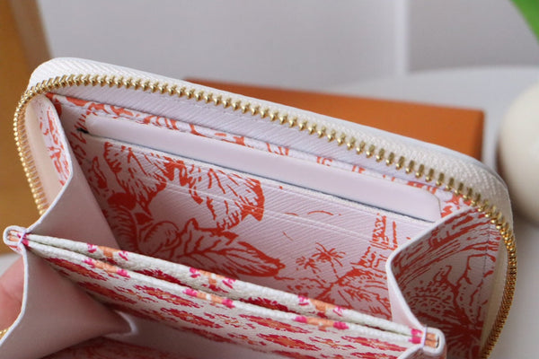 Portamonete LV By the Pool Zippy in tela con stampa a piastrelle monocolore rosa 204710