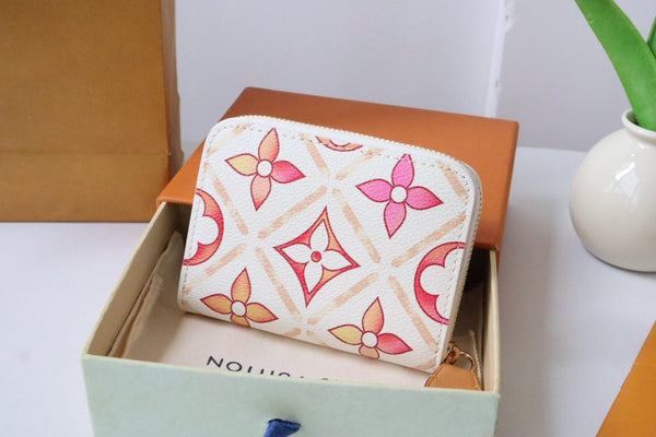 Portamonete LV By the Pool Zippy in tela con stampa a piastrelle monocolore rosa 204710