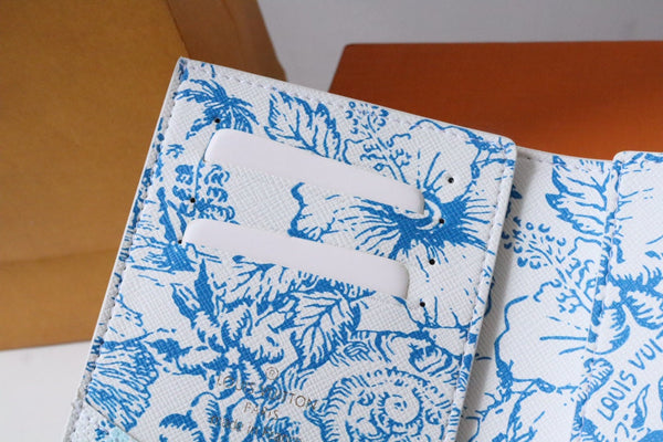 Porta passaporto LV By the Pool, motivo: piastrelle blu monogramma, tela stampata 204707