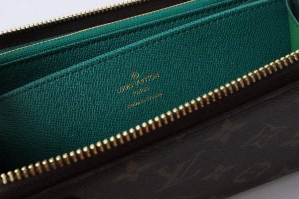 LV x SY Rabbit Zipper Wallet Brown Green Monogram Canvas 204661