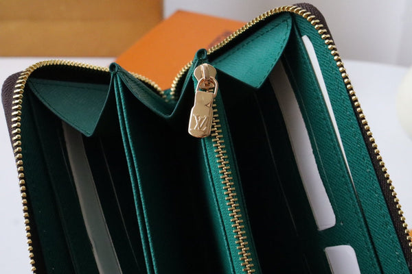LV x SY Rabbit Zipper Wallet Brown Green Monogram Canvas 204661