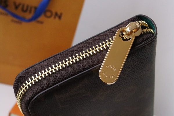 LV x SY Rabbit Zipper Wallet Brown Green Monogram Canvas 204661