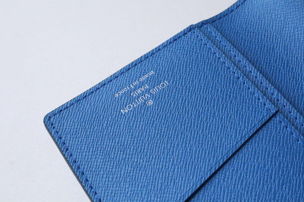 LV M11580 Brazza Wallet Gray Blue Cowhile 224132