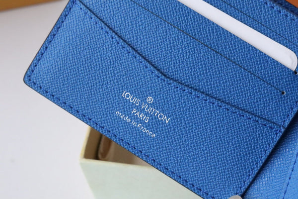 LV M11582 Slender Wallet Gray Blue Cowhile 224133