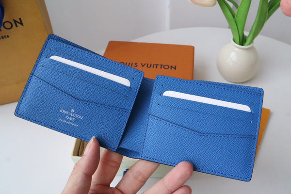 LV M11582 Slender Wallet Gray Blue Cowhile 224133