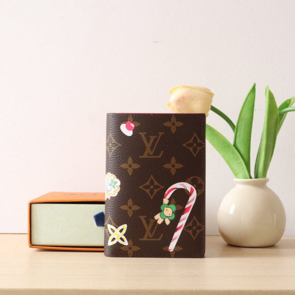 LV M12237 Passport Cover Candy Red Monogram Canvas 224254