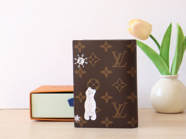 LV M12237 Passport Cover Azur Frost Monogram Canvas 224258