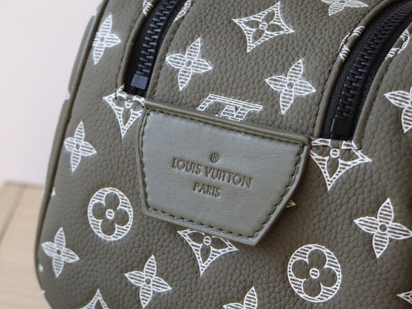 LV Dopp Kit Toiletry Bag Anthracite Grey Monogram Cowhide  224279