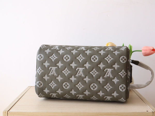 LV Dopp Kit Toiletry Bag Anthracite Grey Monogram Cowhide  224279