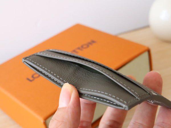 LV Double Card Holder Anthracite Grey Monogram Cowhide 224280