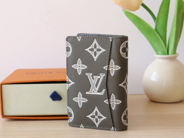 LV Pocket Organizer Wallet Anthracite Grey Monogram Cowhide 224281