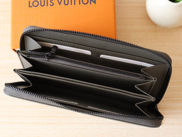 LV M12578 Zipper Wallet Anthracite Grey Monogram Cowhide 224284