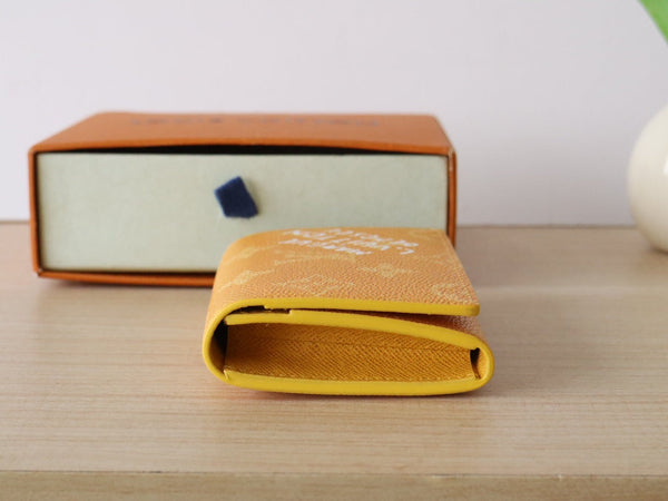 LV Envelope Business Card Holder Yellow Monogram Heritage Canvas 224170