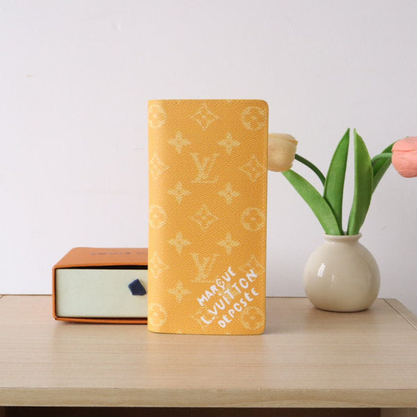 LV Brazza Wallet Yellow Monogram Heritage Canvas 224172