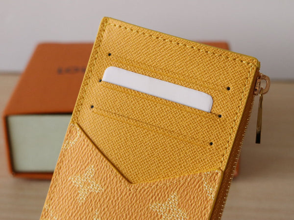 LV Coin Card Holder Yellow Monogram Heritage Canvas 224159