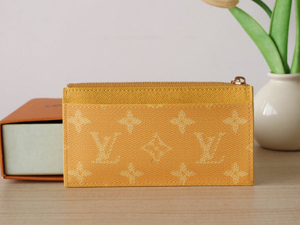 LV Coin Card Holder Yellow Monogram Heritage Canvas 224159
