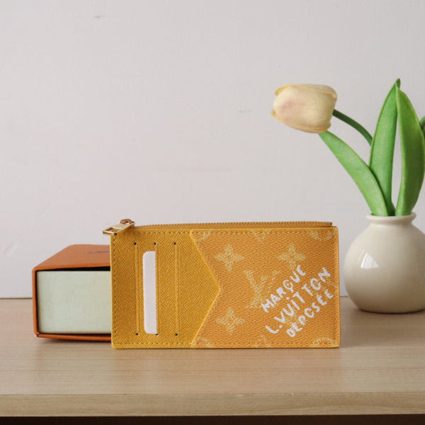 LV Coin Card Holder Yellow Monogram Heritage Canvas 224159