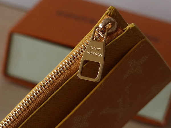 LV Coin Card Holder Yellow Monogram Heritage Canvas 224159
