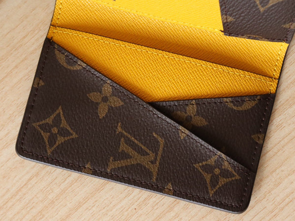 LV Pocket Card Holder Wallet Yellow Monogram Canvas & Cowhide 224113