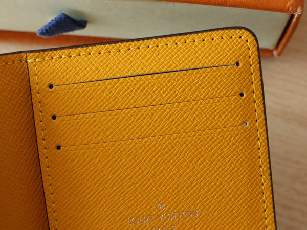 LV Pocket Card Holder Wallet Yellow Monogram Canvas & Cowhide 224113