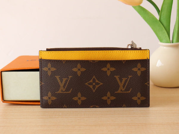LV Zipper Card Holder Yellow Monogram Canvas & Calfskin 224123