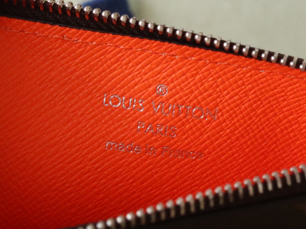 LV Zipper Card Holder Orange Monogram Canvas & Calfskin 224125