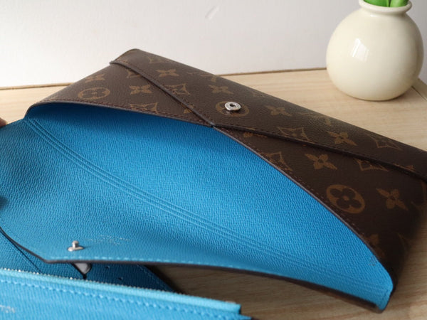 LV M12359 Kirigami Organizer Wallet Gaston Blue Cowhide 247859