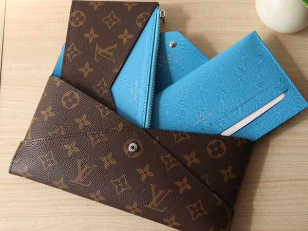 LV M12359 Kirigami Organizer Wallet Gaston Blue Cowhide 247859