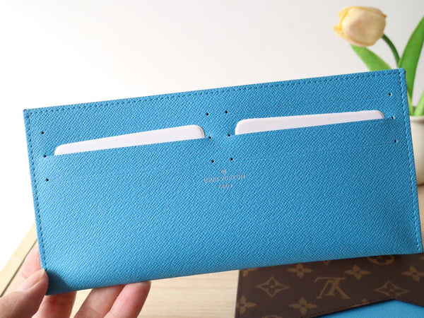 LV M12359 Kirigami Organizer Wallet Gaston Blue Cowhide 247859