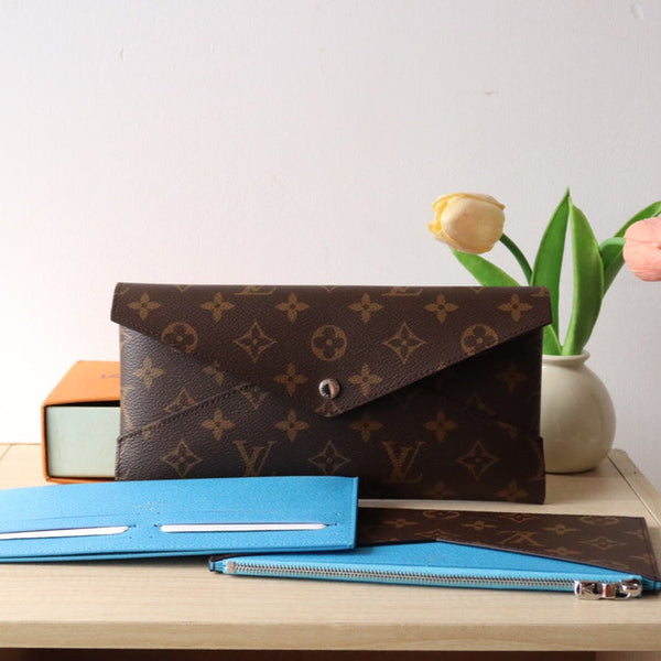 LV M12359 Kirigami Organizer Wallet Gaston Blue Cowhide 247859