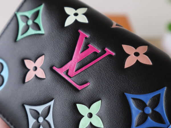 LV x TM Lou Wallet 11.5cm Multicolor Monogram Embossed Lambskin GHW