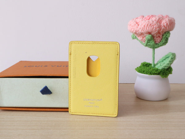 LV Porte-Cartes Magnet Brown Yellow Monogram Canvas & Cowhide